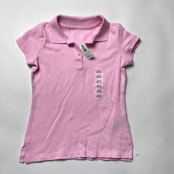 Old Navy Girl's Pink Short Sleeve Button Front Polo Tee Sz XS 4-5 - Picture 3 of 8